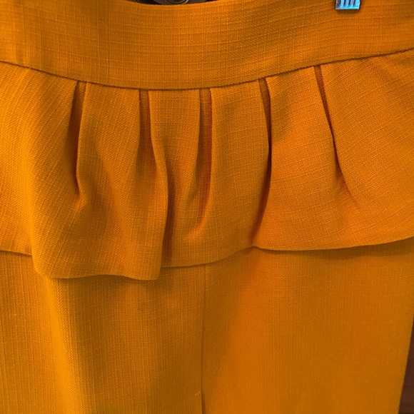Leifsdottir marigold linen wool blend peplum miniskirt size 4 - Picture 3 of 5